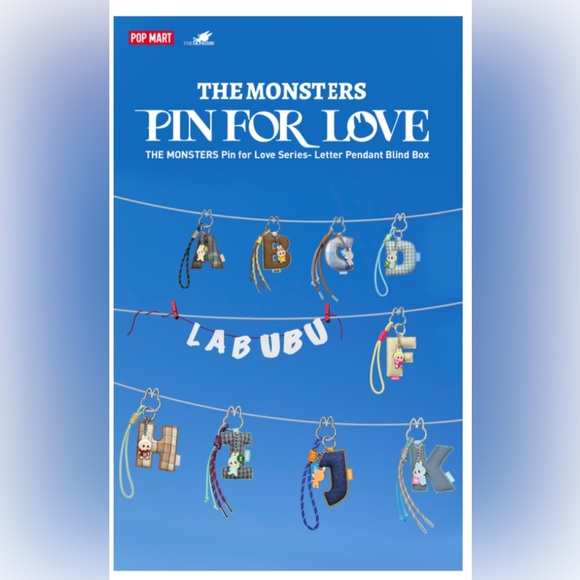 POP MART Accessories - Pop Mart Labubu The Monsters Pin for Love Series Letter Keychain (A-Z &?)